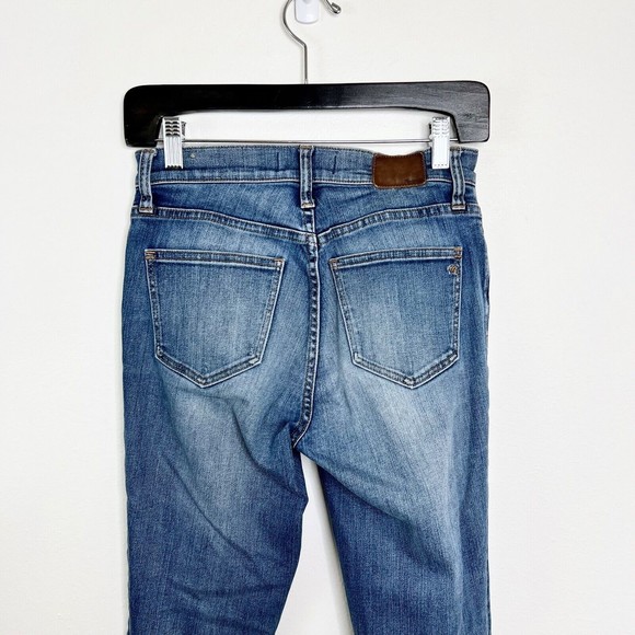 Madewell Jeans Womens 26 High Riser Skinny Medium Wash Blue Distressed Denim - Picture 4 of 6